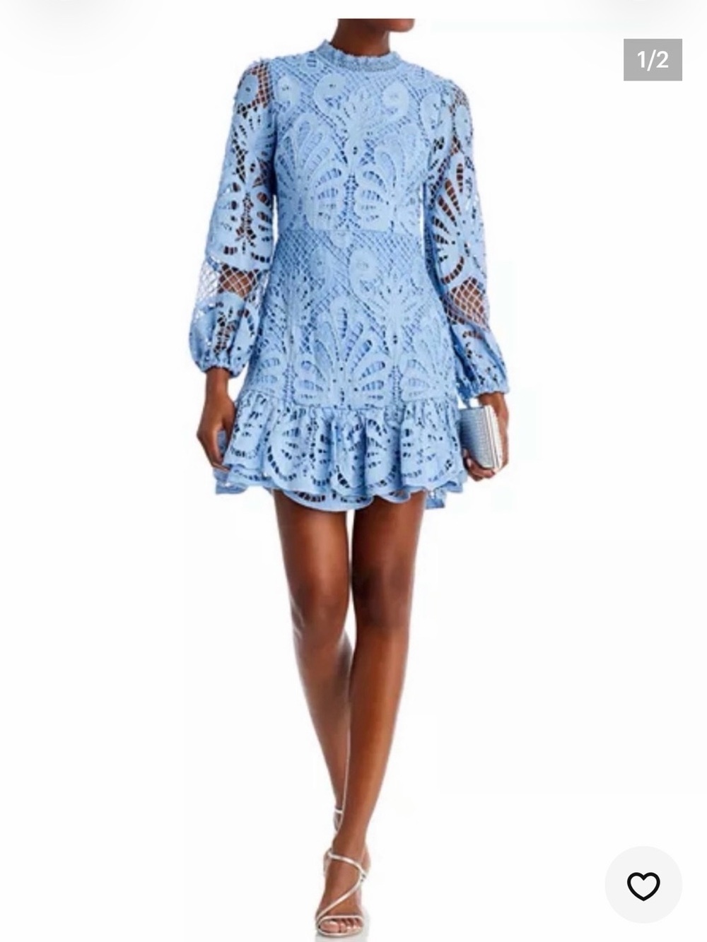 Aqua Light Blue Lace Mini Dress